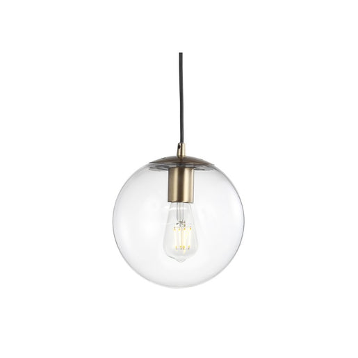 Bleecker Single-Light Globe Pendant - Clear and Brass Gold