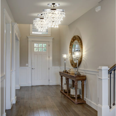 Toronto Two-Light Semi-Flush Mount Ceiling Fixture - Chrome