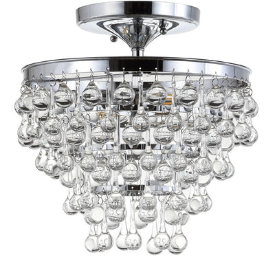 Toronto Two-Light Semi-Flush Mount Ceiling Fixture - Chrome