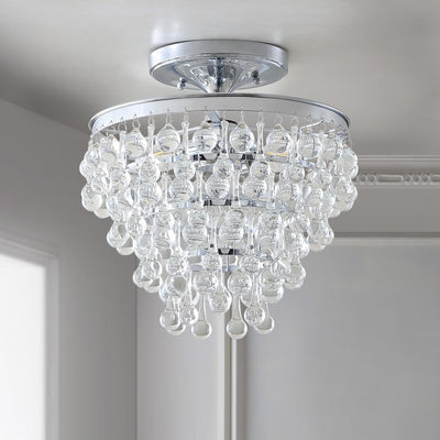 Toronto Two-Light Semi-Flush Mount Ceiling Fixture - Chrome