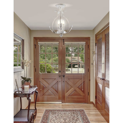 Austen Three-Light Flush Mount Ceiling Fixture - Antique White