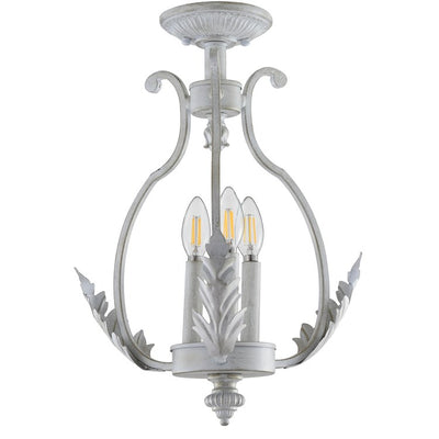 Austen Three-Light Flush Mount Ceiling Fixture - Antique White