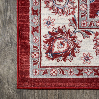 Modern Persian Vintage Moroccan 96"L x 26"W Runner Rug - Red/Ivory