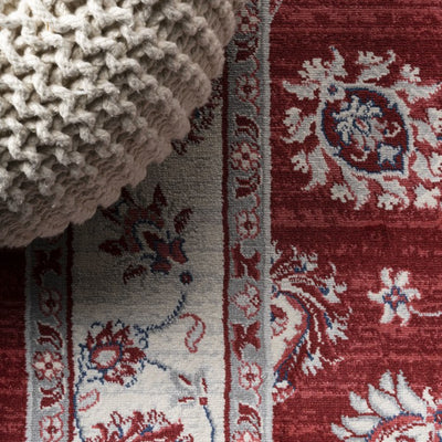Modern Persian Vintage Moroccan 96"L x 26"W Runner Rug - Red/Ivory