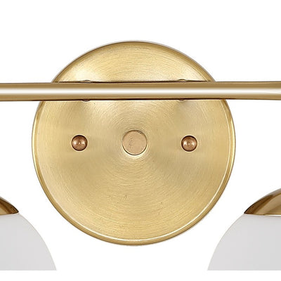 Louis Parisian Globe Three-Light LED Bathroom Vanity Fixture - Brass Gold