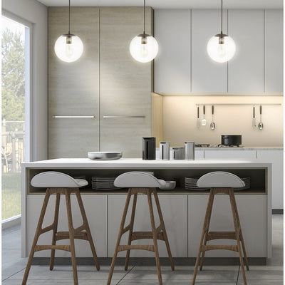 Bleecker Single-Light Globe Pendant - Clear and Oil Rubbed Bronze