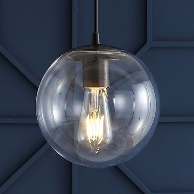 Bleecker Single-Light Globe Pendant - Clear and Oil Rubbed Bronze
