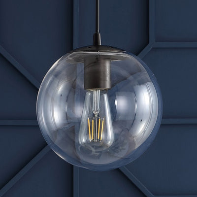 Bleecker Single-Light Globe Pendant - Clear and Oil Rubbed Bronze