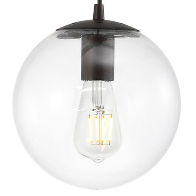 Bleecker Single-Light Globe Pendant - Clear and Oil Rubbed Bronze