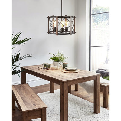 Ferme Three-Light LED Pendant - Oil Rubbed Bronze and Brown