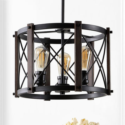 Ferme Three-Light LED Pendant - Oil Rubbed Bronze and Brown