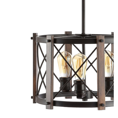 Ferme Three-Light LED Pendant - Oil Rubbed Bronze and Brown