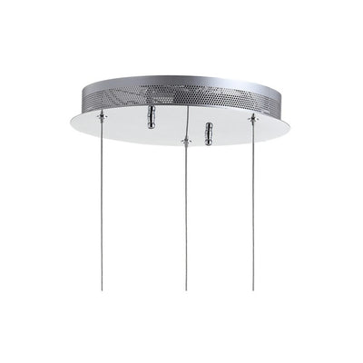 Alain Three-Light LED Cluster Pendant - Chrome and White