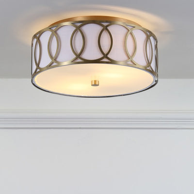 Aria Two-Light Flush Mount Ceiling Fixture - Brass Gold