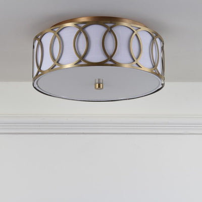 Aria Two-Light Flush Mount Ceiling Fixture - Brass Gold