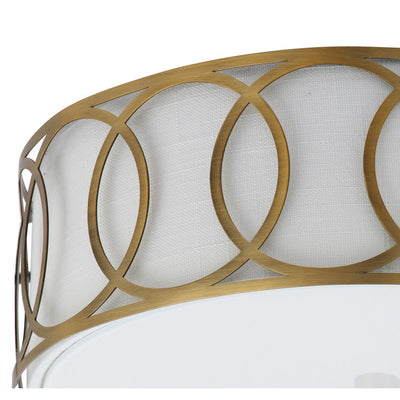 Aria Two-Light Flush Mount Ceiling Fixture - Brass Gold