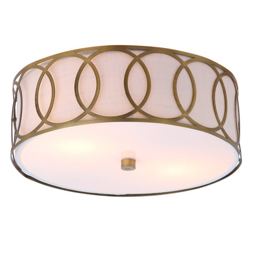 Aria Two-Light Flush Mount Ceiling Fixture - Brass Gold