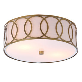 Aria Two-Light Flush Mount Ceiling Fixture - Brass Gold