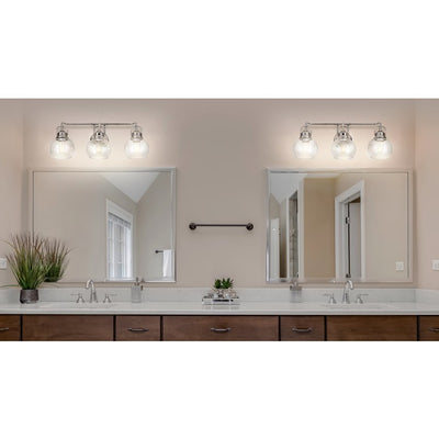 Shirley Three-Light Bathroom Vanity Fixture - Chrome and Clear