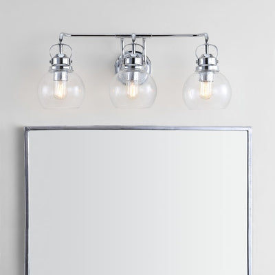 Shirley Three-Light Bathroom Vanity Fixture - Chrome and Clear