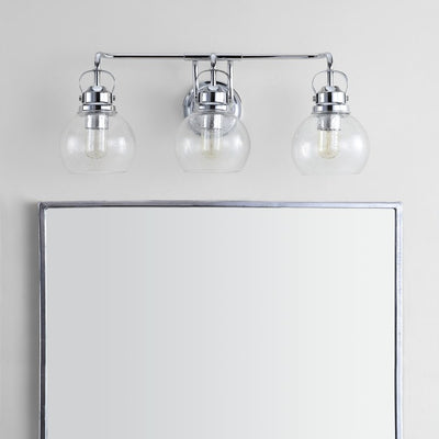 Shirley Three-Light Bathroom Vanity Fixture - Chrome and Clear