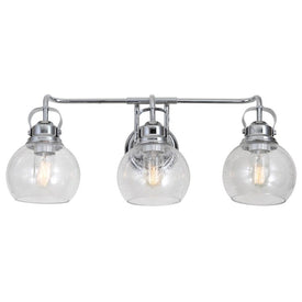 Shirley Three-Light Bathroom Vanity Fixture - Chrome and Clear