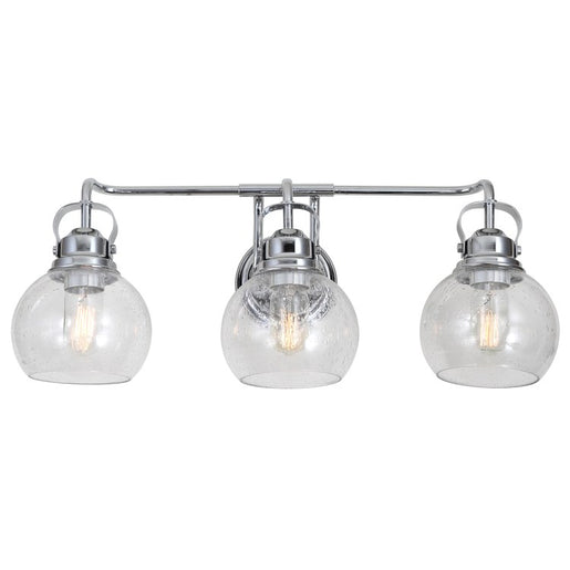 Shirley Three-Light Bathroom Vanity Fixture - Chrome and Clear
