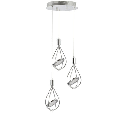 Orion Three-Light LED Cluster Pendant - Chrome