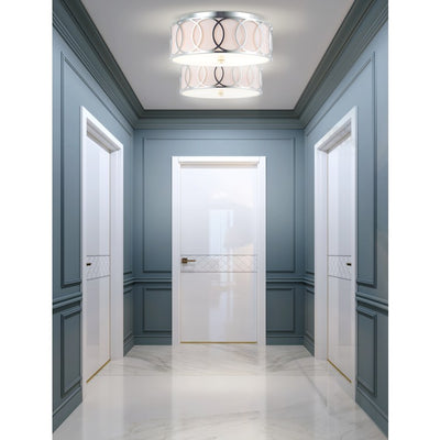 Aria Two-Light Flush Mount Ceiling Fixture - Chrome