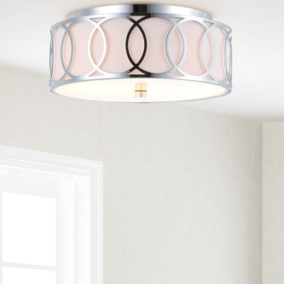 Aria Two-Light Flush Mount Ceiling Fixture - Chrome