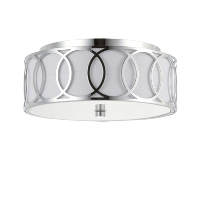 Aria Two-Light Flush Mount Ceiling Fixture - Chrome