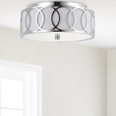 Aria Two-Light Flush Mount Ceiling Fixture - Chrome