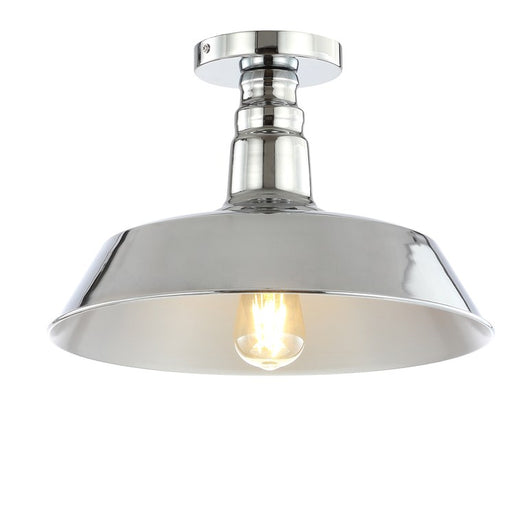 Cassidy Single-Light Semi-Flush Mount Ceiling Fixture - Chrome