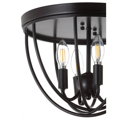 Peter Four-Light Flush Mount Ceiling Fixture - Oil Rubbed Bronze