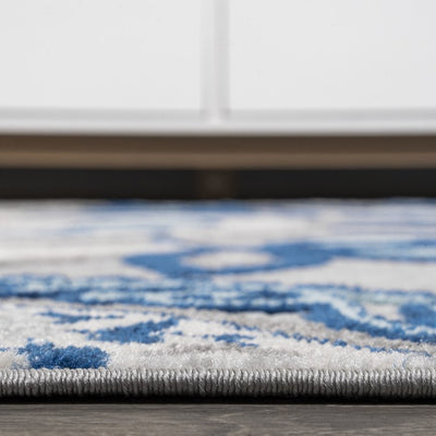 Julien Paisley High-Low 72"L x 48"W Indoor/Outdoor Area Rug - Blue/Light Gray