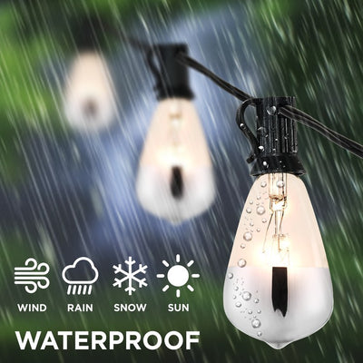 Crispy 10 ft. Ten-Light Indoor/Outdoor String Light - Black