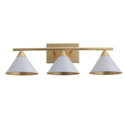 Yvette Three-Light Wall Sconce - White and Gold Leaf