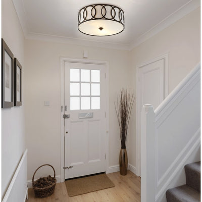 Aria Two-Light Flush Mount Ceiling Fixture - Oil Rubbed Bronze
