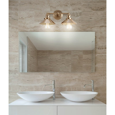 August Two-Light Bathroom Vanity Fixture - Brass Gold