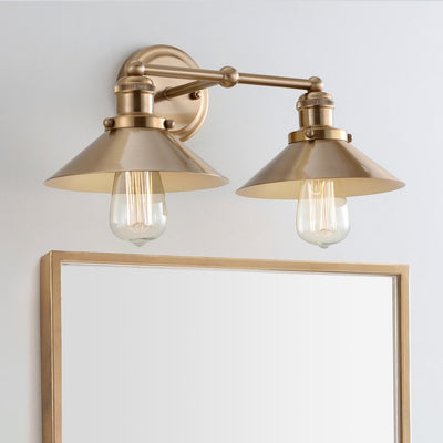 August Two-Light Bathroom Vanity Fixture - Brass Gold