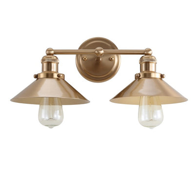 August Two-Light Bathroom Vanity Fixture - Brass Gold