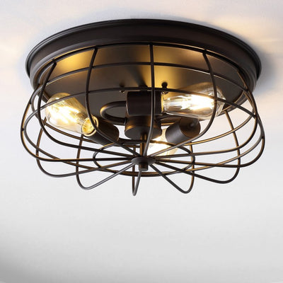Calvia Three-Light Flush Mount Ceiling Fixture - Oil Rubbed Bronze