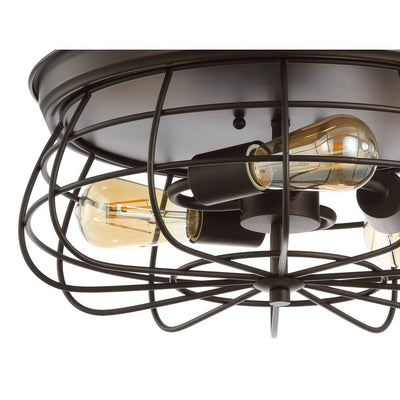 Calvia Three-Light Flush Mount Ceiling Fixture - Oil Rubbed Bronze