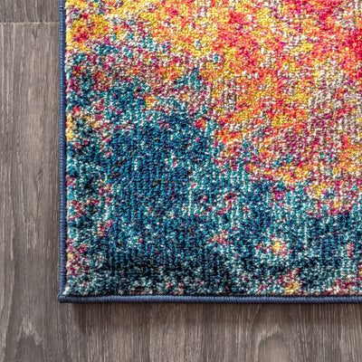 Contemporary POP Modern Abstract 60"L x 36"W Area Rug - Cream/Blue