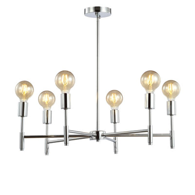 Turing Six-Light Chandelier - Chrome