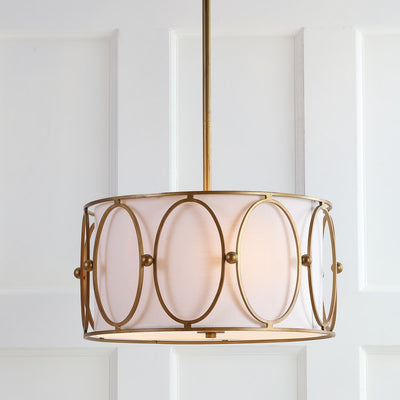 Violetta Three-Light Drum Pendant - Gold