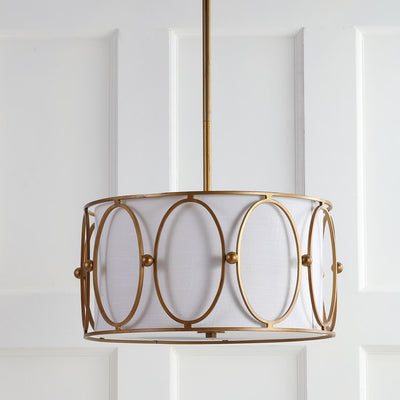 Violetta Three-Light Drum Pendant - Gold