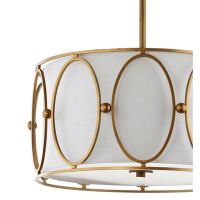 Violetta Three-Light Drum Pendant - Gold