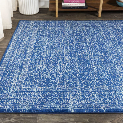 Azul Filigree 120"L x 93"W Area Rug - Blue