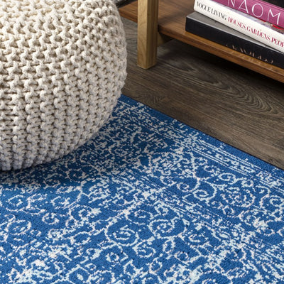 Azul Filigree 120"L x 93"W Area Rug - Blue
